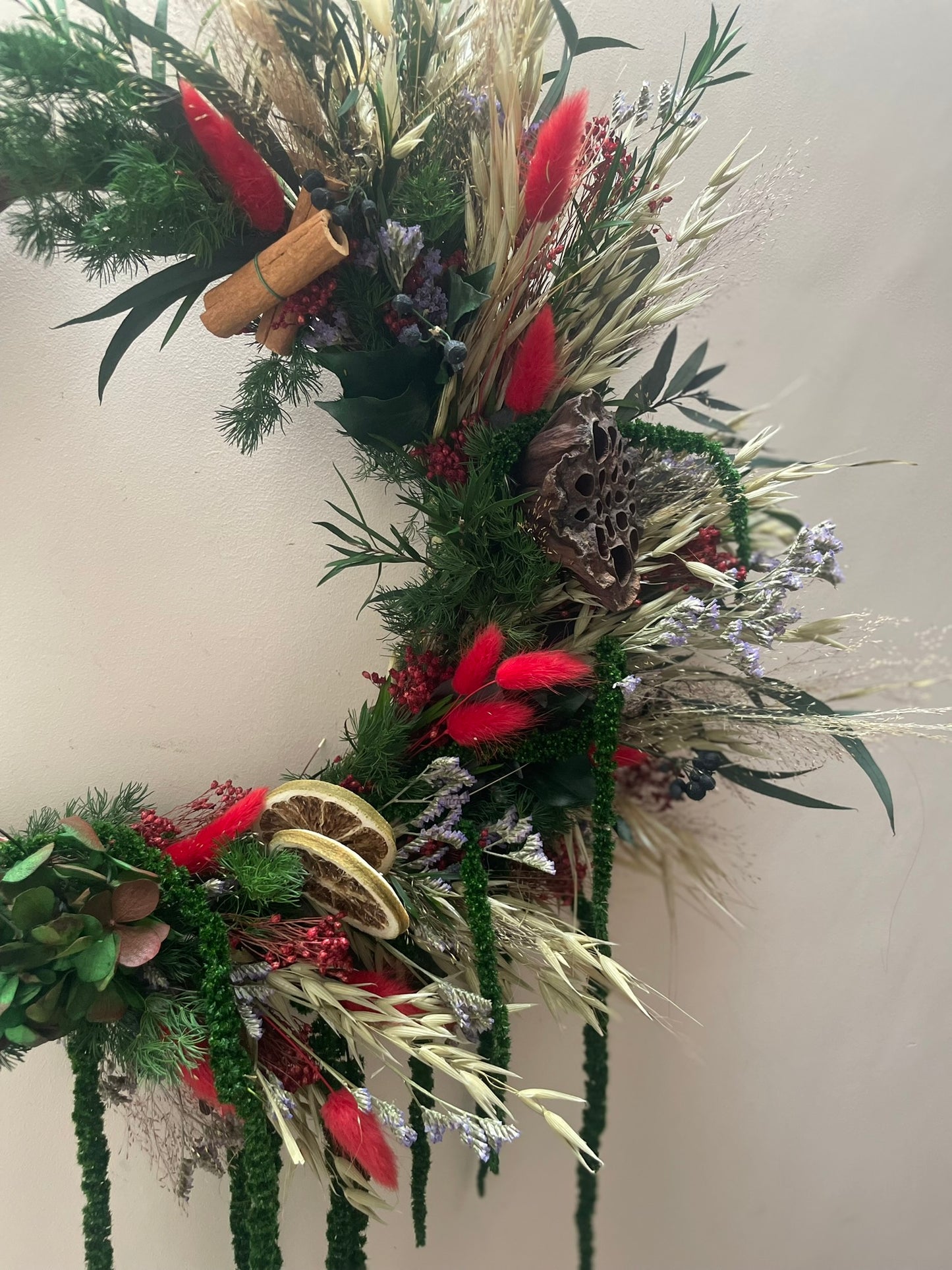 Luxury Amaranthus and Hydrangea Christmas Wreath